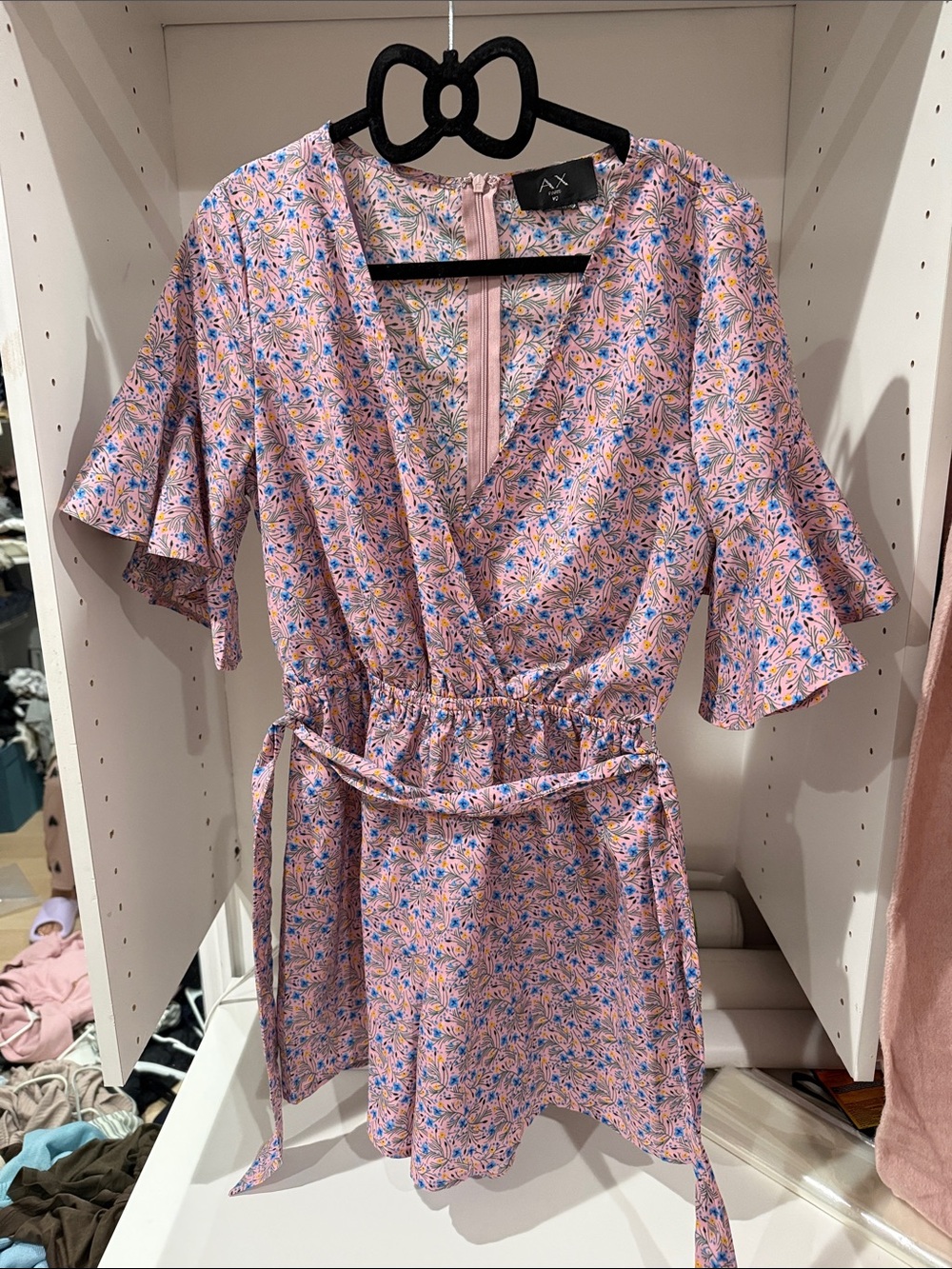 AX Paris Lilac Floral Wrap Mini Dress